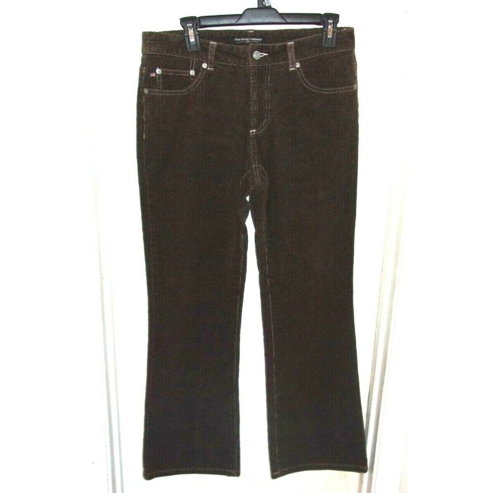 Ralph Lauren Polo Jeans Co Brown Corduroy Straight Leg Pants Womens 8